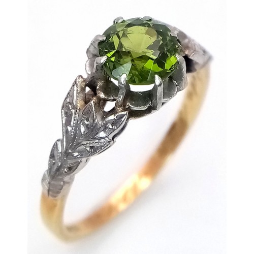 196 - Magnificent vintage 18 CARAT GOLD and PLATINUM,EMERALD SOLITAIRE RING. Consisting a large (approx 1 ... 