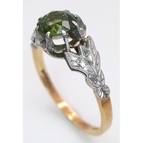 196 - Magnificent vintage 18 CARAT GOLD and PLATINUM,EMERALD SOLITAIRE RING. Consisting a large (approx 1 ... 