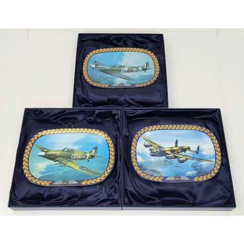 1309 - A Set of Three Boxed, Mint Condition, Limited Edition Bradford Exchange Commemorative Decorative WW2... 