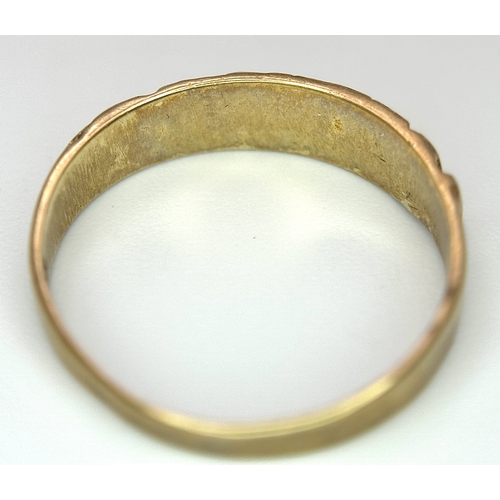 91 - Beautiful antique 9 CARAT GOLD ‘MIZPAH’ RING. Having Traditional raised lettering. Full UK hallmark.... 