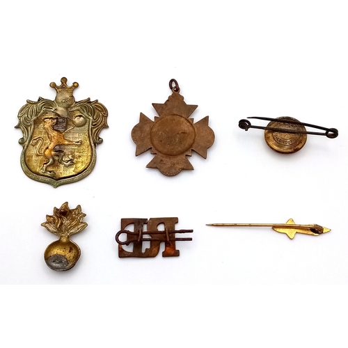 1568 - Six Vintage/Antique Military Badges.