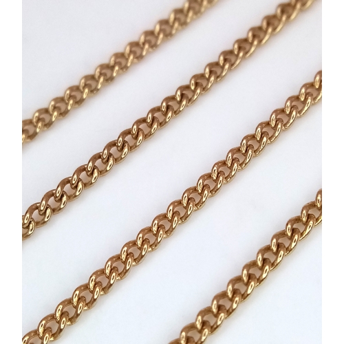 175 - Classic 9 CARAT GOLD SLIM CHAIN LINK NECKLACE. 2.8 grams. 38 cm.