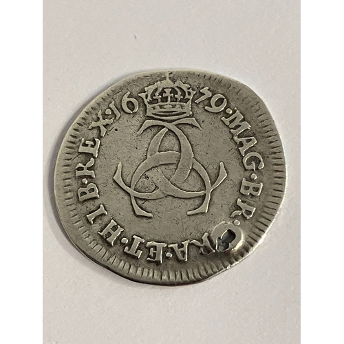 161 - 1679 CHARLES II SILVER SIXPENCE. Small hole to edge otherwise Very Fine condition. Please see pictur... 