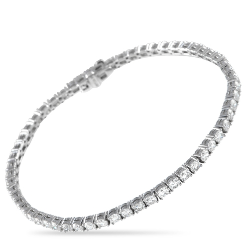 1391 - WITHDRAWN - A 14K White Gold 5.09 ct Lab-Grown Diamond Tennis Bracelet LGD. Brand new condition. Com... 