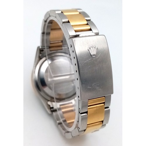 249 - A Bi-Metal Rolex Diamond Datejust Gents Watch. 2003 model. 18k gold and stainless steel bracelet. St... 