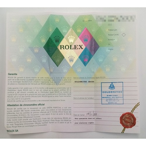 249 - A Bi-Metal Rolex Diamond Datejust Gents Watch. 2003 model. 18k gold and stainless steel bracelet. St... 