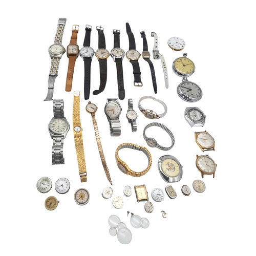 1052 - A Parcel of Twenty Vintage watches for repair or spares plus two pocket watches and Various Vintage ... 