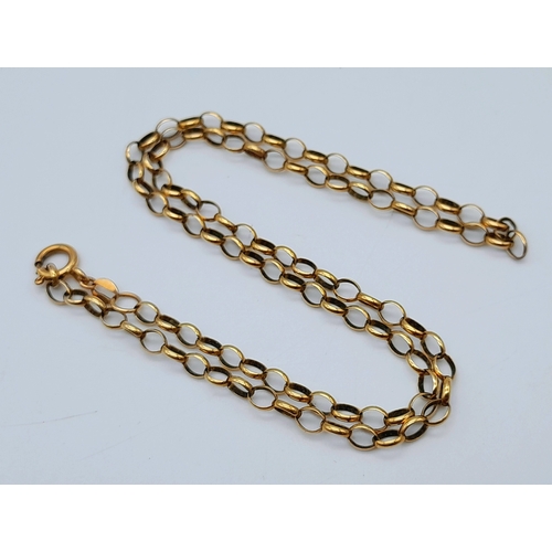 36 - A Vintage 9K Yellow Gold Belcher Link Chain. 41cm. 4.8g