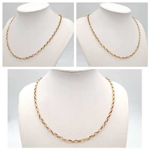 36 - A Vintage 9K Yellow Gold Belcher Link Chain. 41cm. 4.8g