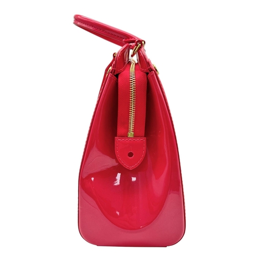 175 - A Louis Vuitton Vernis Brea NM Bag. Pink leather monogram exterior with gold-toned hardware, double ... 