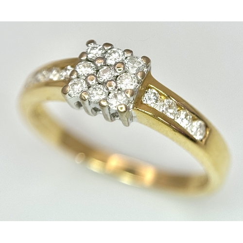 113 - AN 18K YELLOW GOLD DIAMOND RING 0.33CT 2.9G SIZE L 1/2. Ref: SC 3051