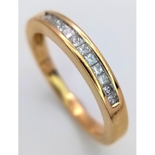 177 - AN 18K YELLOW GOLD DIAMOND HALF ETERNITY RING 0.17CT 2.9G SIZE K. Ref: SC 3077