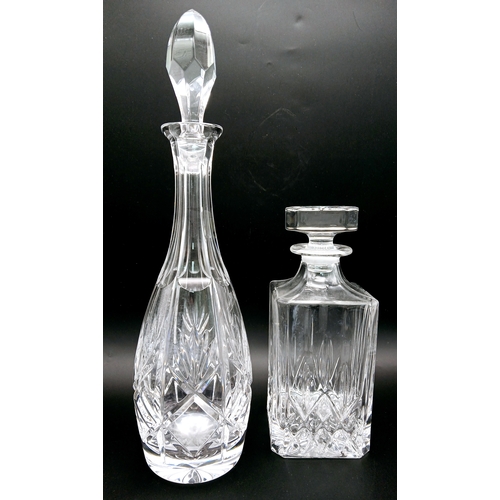 1622 - Two Vintage Cut Glass Decanters. 34 and 27cm