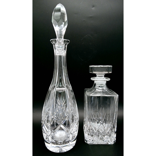 1622 - Two Vintage Cut Glass Decanters. 34 and 27cm