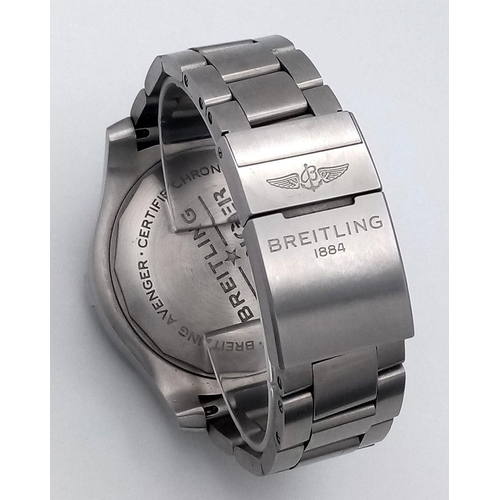 494 - A Breitling Super Avenger II Automatic Chronograph Gents Watch. Stainless steel bracelet and case - ... 