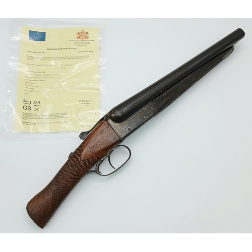 1661 - A Deactivated Vintage Watts of London 12 Gauge Side by Side Sawn-Off Shotgun. Comes with an EU deact... 