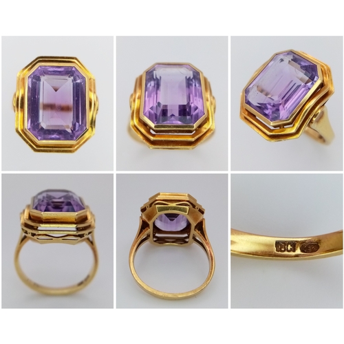 127 - A Fabulous 18K Yellow Gold and Amethyst Jewellery Suite - High quality, clean amethysts. Comprising ... 