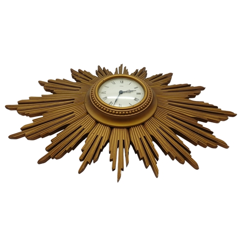 1630 - A Vintage Metamec Retro Sun Burst Wall Clock. Needs to be connected to an electrical supply so as fo... 