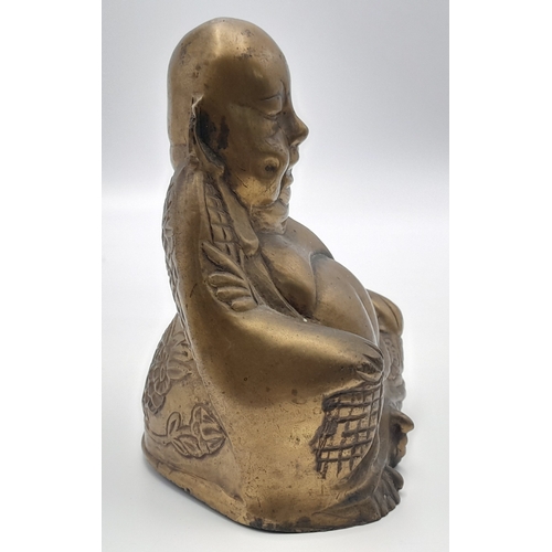 1626 - A Vintage Brass Buddha. 15x 12cm