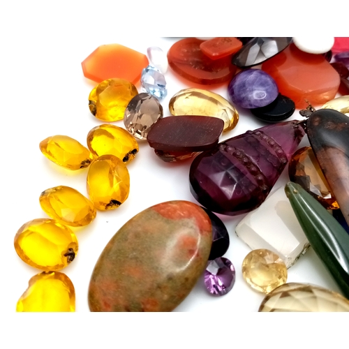 1667 - A Large Collection of Different Coloured and Sized Stones - Some Semi Precious. Perfect for jeweller... 