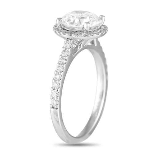 129 - A 14K White Gold 2.39ct Lab Grown Diamond Ring. At the center of this sophisticated design, a sparkl... 