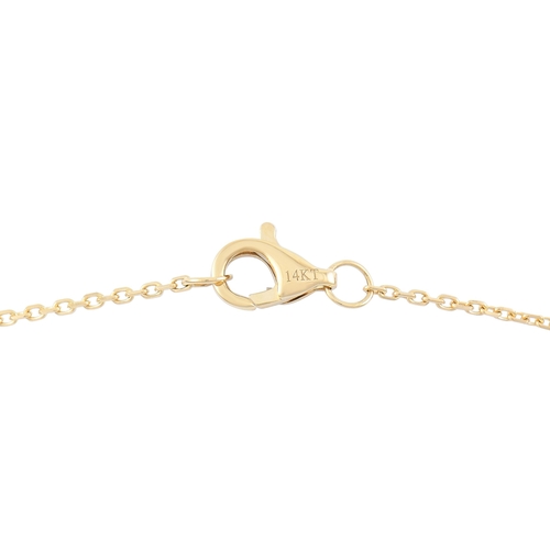 149 - A 14K Yellow Gold 1.0ct Diamond Quatrefoil Station Necklace. Effortlessly and confidently elevate yo... 