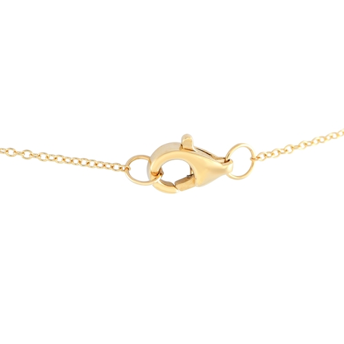 152 - A 14K Yellow Gold 0.35ct Diamond Pendant Necklace. It has a barely-there chain and an octagonal pend... 