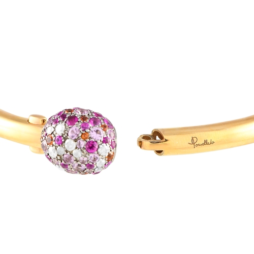 237 - A Pomellato Tango 18K Rose Gold, Silver, Diamond and Pink Sapphire Bracelet. There’s something delig... 