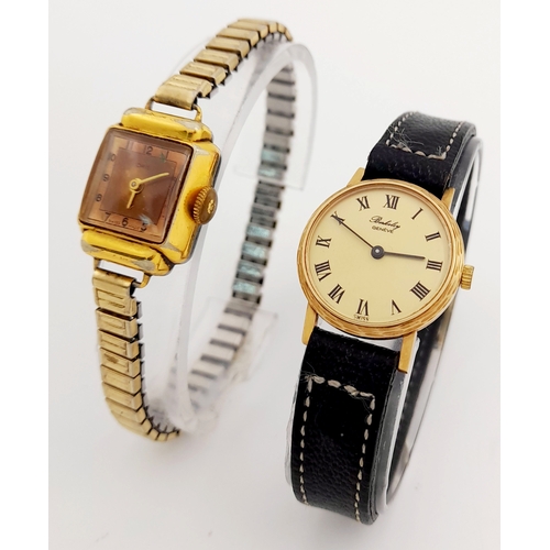 1399 - Two Vintage Ladies Watches Comprising; 1) a Rare Model 9 Carat Gold Swiss Berkeley Geneve Manual Win... 