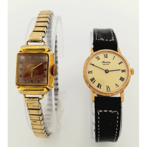 1399 - Two Vintage Ladies Watches Comprising; 1) a Rare Model 9 Carat Gold Swiss Berkeley Geneve Manual Win... 