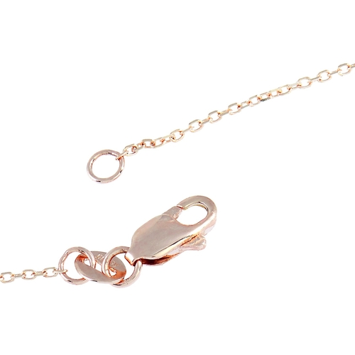 282 - A 14K Rose Gold 0.10 ct Diamond Love Pendant Necklace. This necklace is made of 14K rose gold and em... 