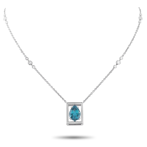 337 - A Tiffany & Co. Platinum 0.40ct Diamond and Tourmaline Necklace. The uniquely beautiful Tiffany & Co... 