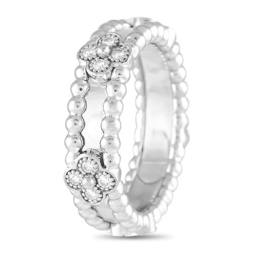 372 - A Van Cleef & Arpels Van Cleef & Arpels Perlee 18K White Gold 0.33ct Diamond Ring. This Van Cleef & ... 