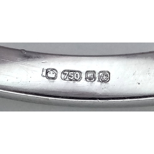 142 - AN 18K WHITE GOLD DIAMOND HALF ETERNITY RING 0.35CT , 2.5G TOTAL WEIGHT, SIZE L 1/2. Ref: SC 4051