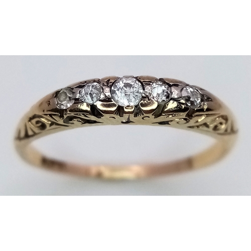 235 - AN 18K YELLOW GOLD VINTAGE OLD CUT DIAMOND RING 2.2G SIZE M. Ref: SC 4025 AS 14