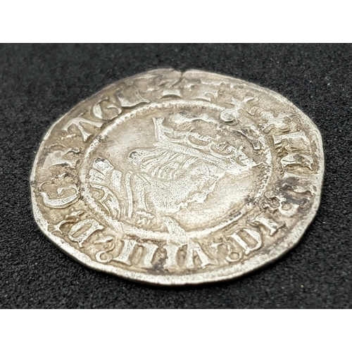 271 - A HENRY VIII SILVER HALF GROAT. A/S NN