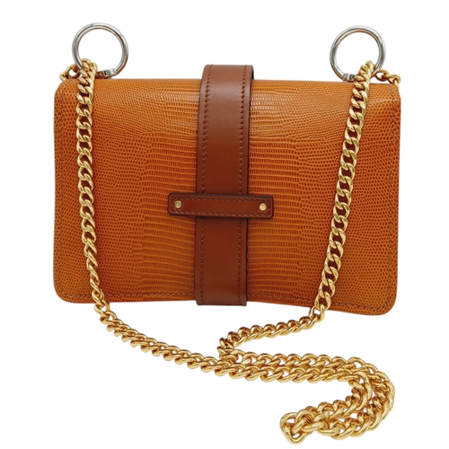 312 - A Chloé Brown Aby Lock Bag. Brown leather exterior with green and orange leather panels, gold-toned ... 