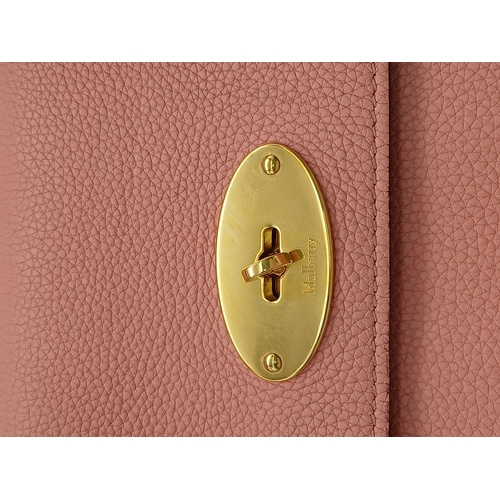 494 - A Mulberry Pink Leather Bayswater Bag. Pink leather exterior with gold-toned hardware, magnetic clos... 