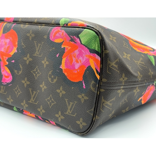 18 - A Louis Vuitton Stephen Sprouse Roses Neverfull Tote Bag. Classic monogram coated canvas exterior wi... 