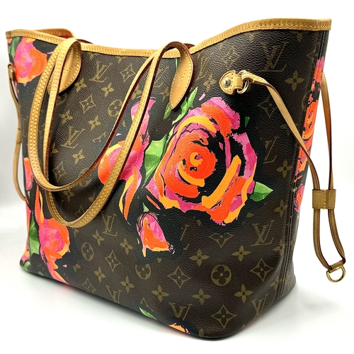 18 - A Louis Vuitton Stephen Sprouse Roses Neverfull Tote Bag. Classic monogram coated canvas exterior wi... 