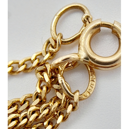 189 - Classic 9 CARAT GOLD CHAIN LINK NECKLACE. 2.66 grams. 45 cm.