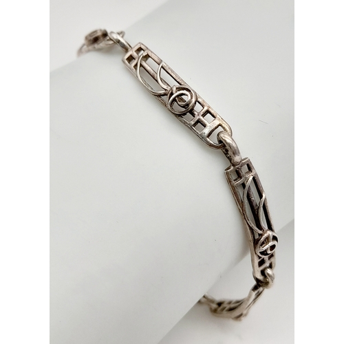 343 - 2 x Vintage SILVER BRACELETS to include a SILVER GATE BRACELET complete with Silver safety chain and... 