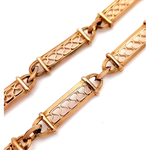 394 - A 9K YELLOW GOLD FANCY BRACELET, 5.4G TOTAL WEIGHT, 20CM TOTAL LENGTH. REF: 1480I