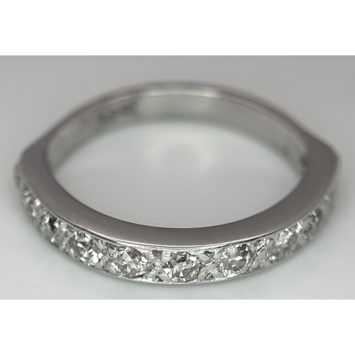 408 - AN 18K WHITE GOLD DIAMOND HALF ETERNITY RING, 0.33CT DIAMOND WEIGHT, 3.7G TOTAL WEIGHT, SIZE L. REF:... 