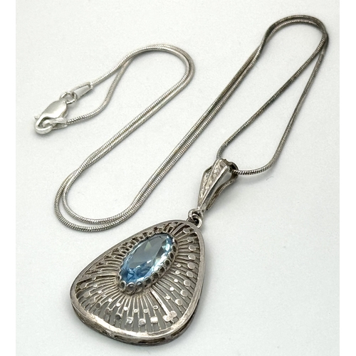 420 - 2 x Beautiful SILVER PENDANTS mounted on SILVER CHAINS. To include a DRAGON PENDANT having  intricat... 