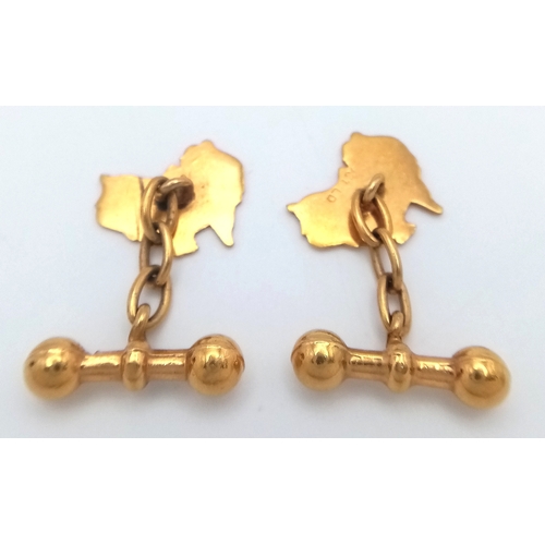 63 - Fabulous Vintage Pair of ‘AUSTRALIA’ GOLD CUFFLINKS  with the STATES of AUSTRALIA Engraved to Front.... 