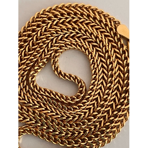 196 - Fabulous 9 carat GOLD BOX CHAIN NECKLACE. 6.3 grams. Long length @ 60 cm. Beautiful Chain, please se... 