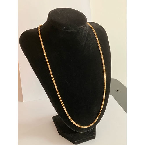 196 - Fabulous 9 carat GOLD BOX CHAIN NECKLACE. 6.3 grams. Long length @ 60 cm. Beautiful Chain, please se... 