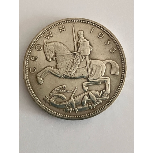 224 - 1935 SILVER ROCKING HORSE CROWN in Extra fine/brilliant condition.GEORGE V SILVER JUBILEE. Excellent... 