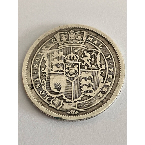 371 - 1819 GEORGE III Bullhead SILVER SHILLING. Fine Condition almost very fine. Please see pictures.